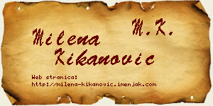 Milena Kikanović vizit kartica